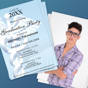 Moderner Medizinischer Caduceus-Abschluss   Foto Einladung