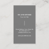 Moderner Medizinischer Dienst für graue Ärzte Visitenkarte (Rückseite)