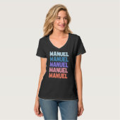 Moderner mehrfacher Text Manuel T-Shirt (Vorderseite Vollansicht)