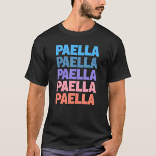 Moderner, mehrfacher Text Paella Spanien T-Shirt