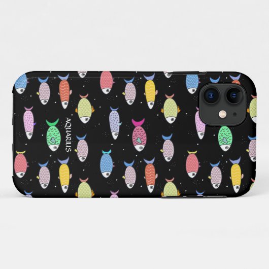 Moderner mehrfarbiger Fisch auf schwarz Case-Mate iPhone Hülle (Rückseite (Horizontal))