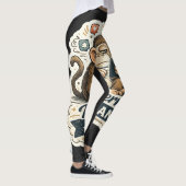 Moderner Mensch Lustiger Affe Smartphone Soziale M Leggings (Rechts)