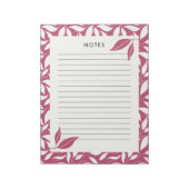 Moderner Merlot-Botanik-Notizblock Notizblock (Rotiert)