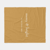 Moderner Merry & Bright Gold Weihnachtsurlaub Fleecedecke (Vorderseite (Horizontal))