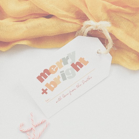 Moderner Merry & Bright Weihnachtsurlaub für Famil Geschenkanhänger