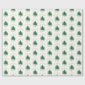 Moderner Merry Classic Wasserfarben Weihnachtsbaum Geschenkpapier (Flach)