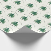 Moderner Merry Classic Wasserfarben Weihnachtsbaum Geschenkpapier (Ecke)