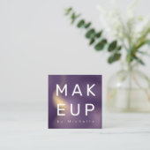 Moderner Metallic Ombre Makeup Artist Quadratische Visitenkarte (Stehend Vorderseite)