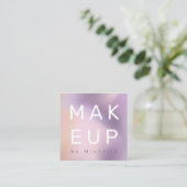 Moderner Metallic Ombre Makeup Artist Quadratische Visitenkarte (Stehend Vorderseite)