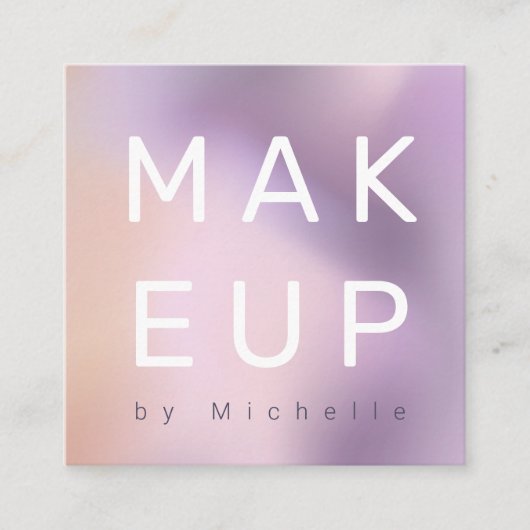 Moderner Metallic Ombre Makeup Artist Quadratische Visitenkarte (Vorderseite)