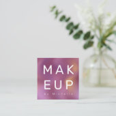Moderner Metallic Ombre Makeup Artist Quadratische Visitenkarte (Stehend Vorderseite)