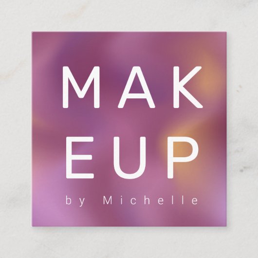 Moderner Metallic Ombre Makeup Artist Quadratische Visitenkarte (Vorderseite)