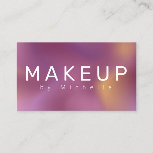 Moderner Metallic Ombre Makeup Artist Visitenkarte (Vorderseite)