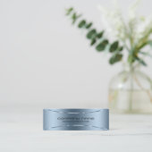 Moderner metallisch blaue Textur Hintergrund Mini Visitenkarte (Stehend Vorderseite)