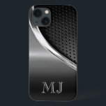 Moderner metallischer Blick mit Monogramm Case-Mate iPhone Hülle<br><div class="desc">Dieses Ausrüstungsbeschreibungen ein glatter moderner Blick mit einem sportlichen Rand. Gezeigt hier in den einfarbigen Farben des Grayscale, ist dieser Fall eine gute Wahl für das berufliche Geschäft oder den lässigen Benutzer. Sie werden die Liebe, die weg Ihr Telefon zeigt, das in diesem stilvollen Fall bedeckt wird. Zu diesen Kasten...</div>