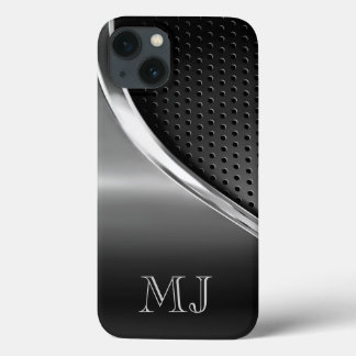Moderner metallischer Blick mit Monogramm Case-Mate iPhone Hülle