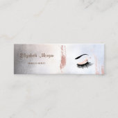Moderner Metallischer Pinselstrich, Lashes Mini Visitenkarte (Vorderseite)