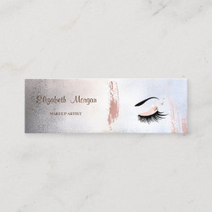 Moderner Metallischer Pinselstrich, Lashes Mini Visitenkarte