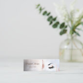 Moderner Metallischer Pinselstrich, Lashes Mini Visitenkarte (Stehend Vorderseite)