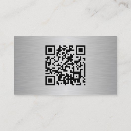 Moderner metallischer QR-Code Visitenkarte (Rückseite)
