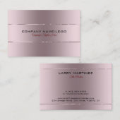 Moderner metallischer Rose aus Edelstahl-Look Visitenkarte (Vorne/Hinten)