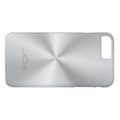 Moderner metallischer Silber-Grau-Stahllook Case-Mate iPhone Hülle (Rückseite (Horizontal))