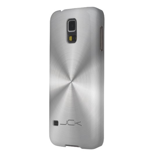 Moderner metallischer Silber-Grau-Stahllook Case-Mate Samsung Galaxy Hülle (Rückseite Links)