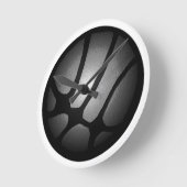 Moderner Metallischer Silberschwarzer Basketballba Runde Wanduhr (Winkel)