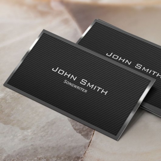 Moderner Metallrahmen mit schwarzem Karbon-Faserlä Visitenkarte