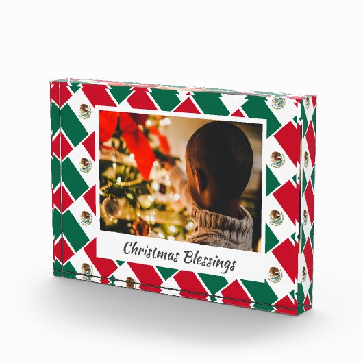 Moderner MEXICO FLAG Weihnachtsstopp Fotoblock (Rechts)