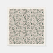 Moderner Millennial-Vater-Doodle-Muster Vatertag Serviette (Vorderseite)
