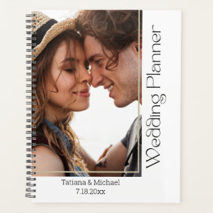 moderner Mindest-Typografie-Foto-Hochzeitsplaner Planer