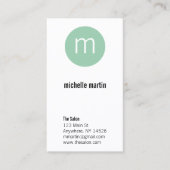 Moderner Minenkreis Monogram Haarstil Visitenkarte (Vorderseite)