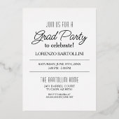 Moderner Minimal 1 Foto Rose Gold Abschluss Folieneinladung (Rückseite)