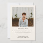 Moderner Minimal 2 Foto Beige Abschluss Dankeskarte (Rückseite)