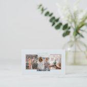 Moderner Minimal 3 Foto Sozialeinflüsse blass Visitenkarte (Stehend Vorderseite)