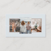 Moderner Minimal 3 Foto Sozialeinflüsse blass Visitenkarte (Vorderseite)