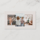 Moderner Minimal 3 Foto Sozialeinflussfaktor Tan Visitenkarte (Vorderseite)