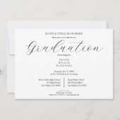 Moderner Minimal 3 Fotos Collage Abschluss Einladung (Rückseite)