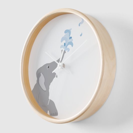 Moderner Minimal Baby Gray Elephant, 10" Runduhr Uhr (Winkel)