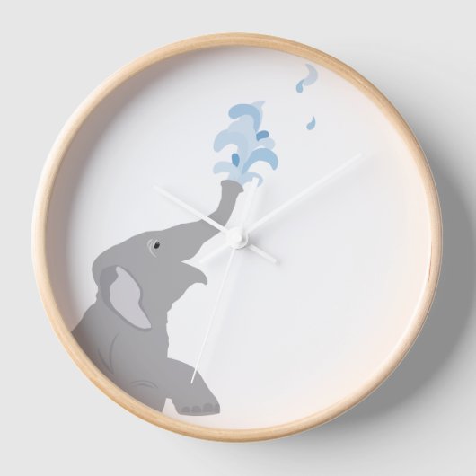 Moderner Minimal Baby Gray Elephant, 10" Runduhr Uhr (Vorderseite)