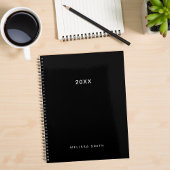 Moderner Minimal Black Planner Planer