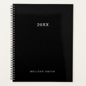Moderner Minimal Black Planner Planer (Vorderseite)