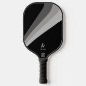 Moderner Minimal Black Wave Individuelle Name Pickleball Schläger (Vorderseite)