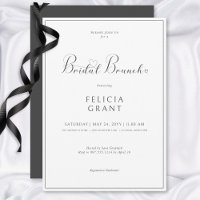 Moderner Minimal Black & White Bridal Brunch
