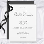 Moderner Minimal Black & White Bridal Brunch Einladung