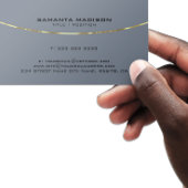 Moderner Minimal Blue Gray Gold Streifen Visitenkarte