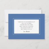 Moderner Minimal Blue Handwriting-Abschluss Dankeskarte (Rückseite)