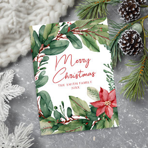 Moderner Minimal Blumenreath Frohe Weihnachten