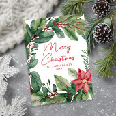 Moderner Minimal Blumenreath Frohe Weihnachten